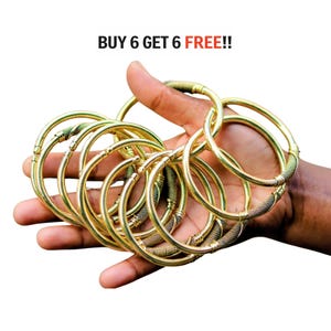 Adjustable Brass Bracelets for Women, Buy 3 Get 2 Free Bangles, African Handmade Cuff Bracelets, Boho Unisex Jewelry Gift USA