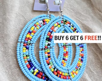 815 boho earrings, dangle drop earrings, earrings for women, African earrings, beaded earrings set, African jewelry, cute earrings, jewelry.