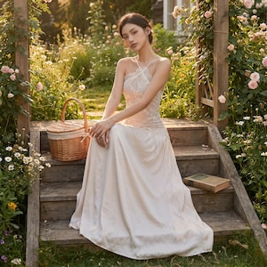 Ethereal White Dress Draped - Etsy Ethereal White Dress Draped - Etsy