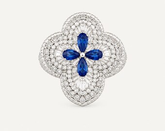 925 Silver and Mossonite Diamond Ring