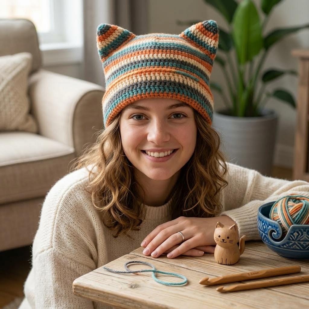 30 Cat Beanie Crochet Patterns to Explore: Cozy Ears, Ribbing, and Playful Styles 1 Beginner Crochet Cat Beanie