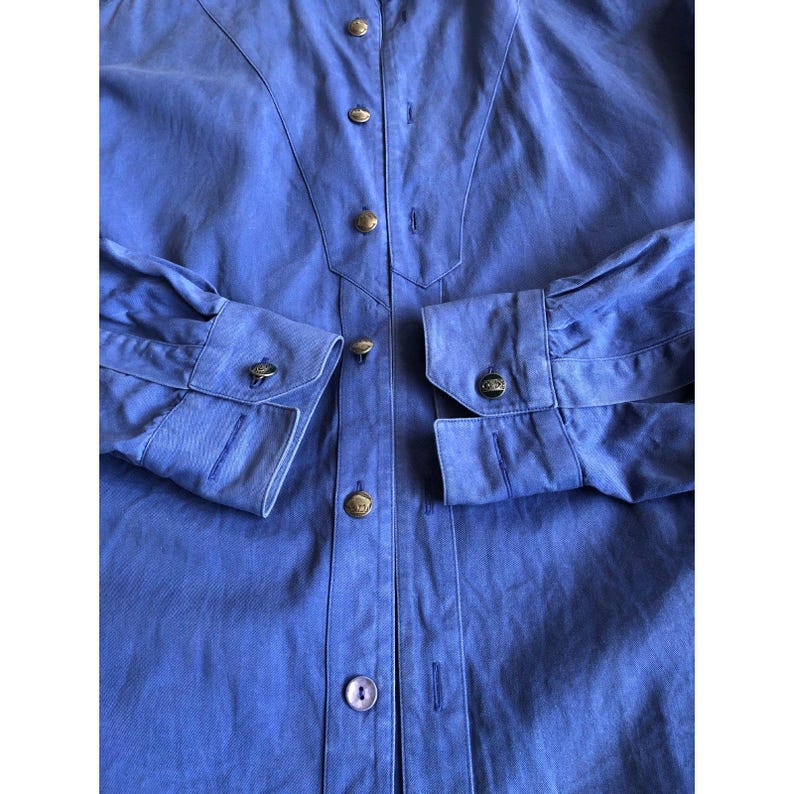 VTG 90s Stubbs Collection westernshirt met buffelknopen Tencel Western XL afbeelding 6