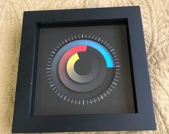 Vintage Clever Clocks Sonar Multi Medium 9" postmoderne wandklok, gesigneerd Douglas Chalk
