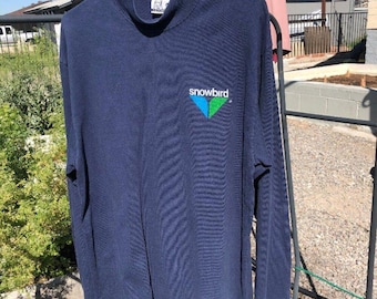 Vtg 90s Snowbird Ski Resort Mock Neck Shirt - Ottowear Made in USA - Size M