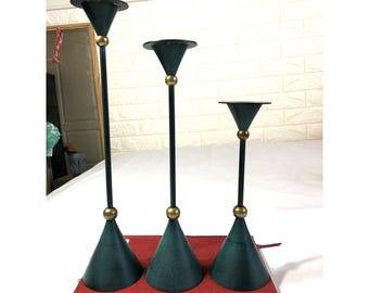 Rare Vintage IKEA Konfetti Candlestick Set 3 Anna Efverlund Postmodern Memphis