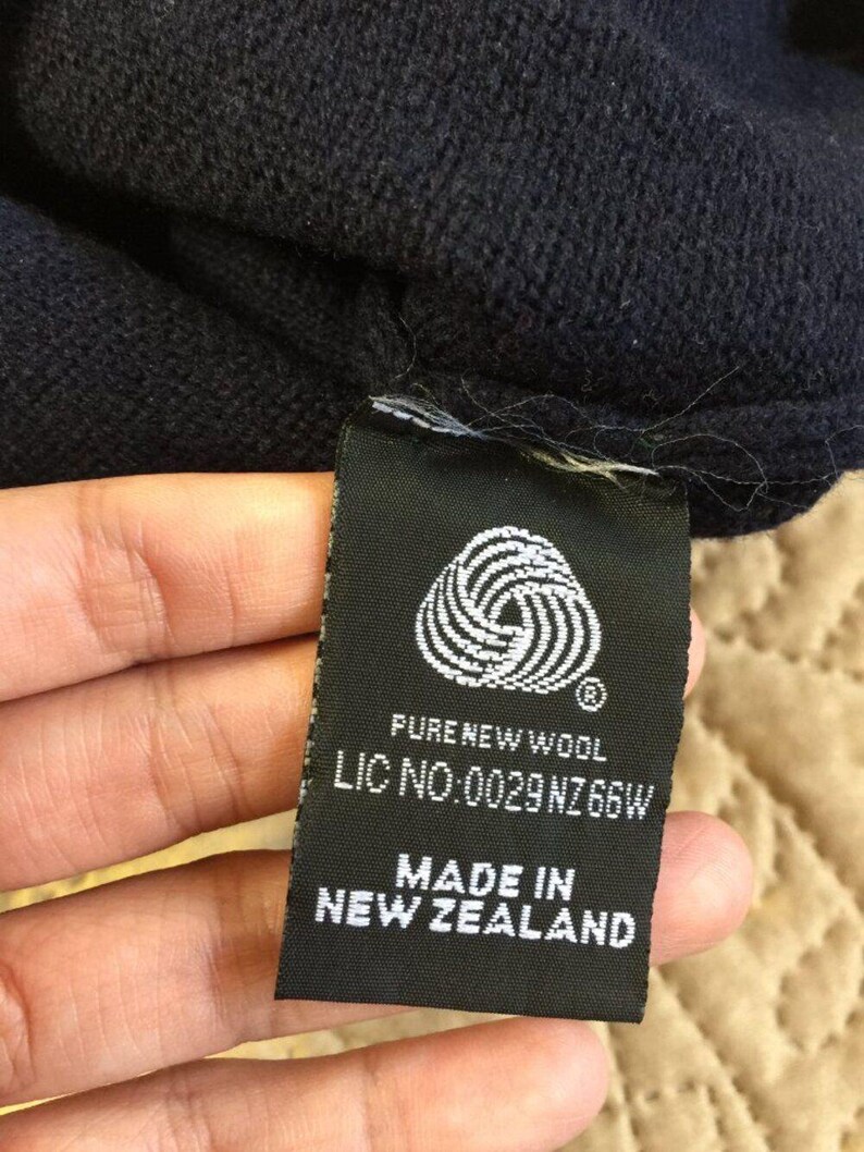 Sweter z wełny lyle & scott argyle z lat 90. z logo na rękawie, wyprodukowany w Nowej Zelandii, rozmiar L zdjęcie 3