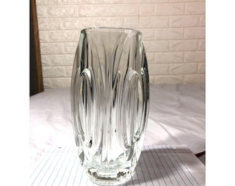 Vtg 8 Czech Sklo Union Lens Bullet Glass Vase Rudolf Schrotter Rosice 914 Clear