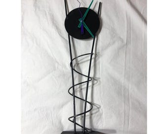 Vintage Rick Martin 90s Postmodern Metal Tower Clock Memphis Pop Art NON-WORKING