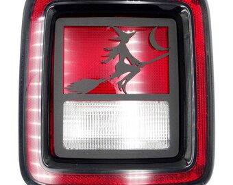 Witch on broom brake light covers/ fits 2018-25 Jeep Wrangler JL