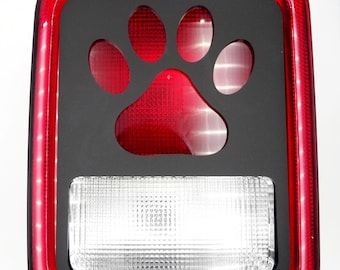 Paw print brake tail light cover/ fits most 18-2025 jeep Gladiators with halogen lights