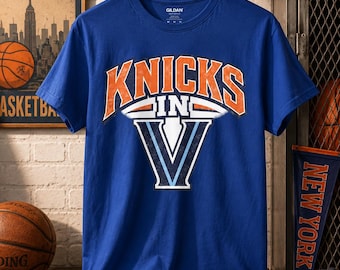 Knicks In 5V T-shirt, Vintage Sports Logo, Basketball Team Tee