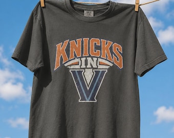 Knicks In V T-shirt, Vintage Sports Logo, Basketball Team Tee