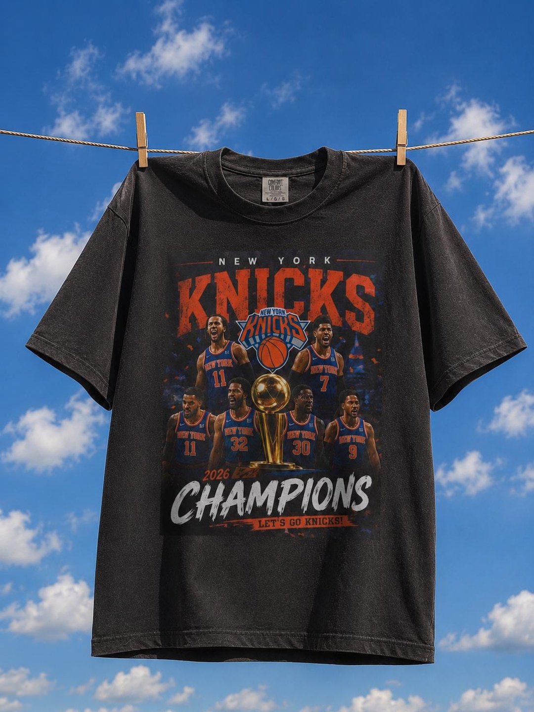 ニックス優勝ポスターTシャツ｜バスケットボールチームTシャツ、レトロ