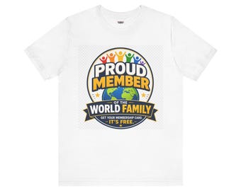 Koszulka z nadrukiem „Proud World Family”, koszulka z grafiką „Unity Kindness”, odzież z pozytywnym przesłaniem