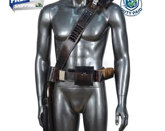 Star Wars Mandalorian Belt & Bandolier Set | Din Djarin Cosplay Leather Harness Costume