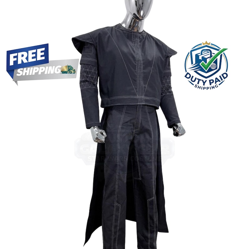 Boba Fett Inspiriert Fliegeranzug Kostüm Schwarz Mandalorian Cosplay 4-teilig Star Wars Outfit Bild 1