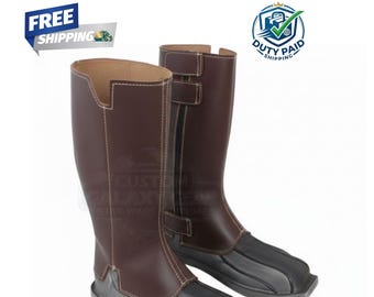 Boba Fett Leather Boot Covers | Mandalorian Cosplay Spats | Handmade Costume Accessories