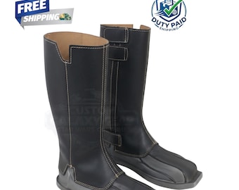 Boba Fett Leather Boot Covers | Handmade Mandalorian Cosplay Boot Gaiters | Star Wars Costume Accessories
