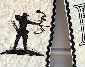 Personalized Burlap Wreath Sash with Archer and House Number or Monogram