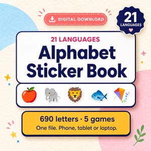 21 Languages - Learning App, ABC Game for all (Digital Download)