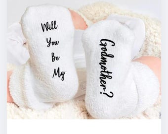 Godmother Socks Proposal, Godmother Proposal, Baby Socks Proposal, Will You Be My Godmother, Godmother Proposal