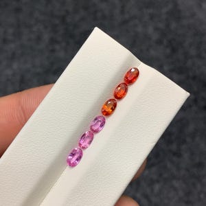 Natural Rainbow Sapphire Gradient 2.10cts princess Cut 5x3mm | multi colour Loose stones set 6 piece for Jewelry Making Gift for everyone
