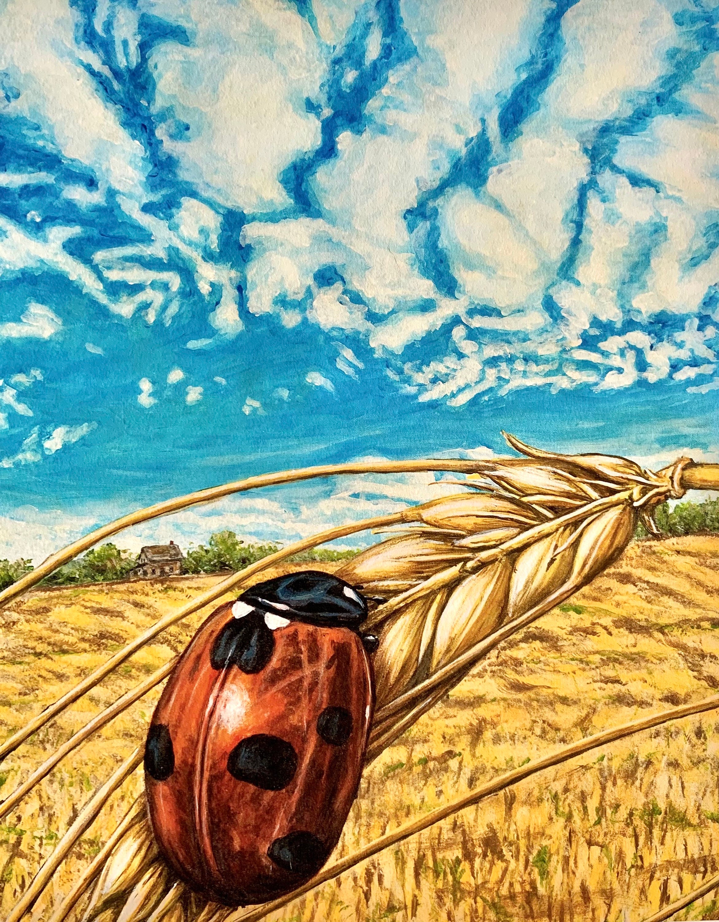Ladybug in Farm Field Art Print Rural Prairie Country - Etsy