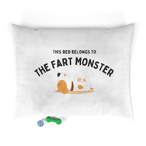 Funny Dog Bed | Fart Monster Pet Bed | Cute Pet Pillow for Dogs | Comfy Plush Dog Cushion | Quirky Pet Gift | Funny Pet Bed