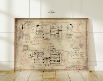 Resident Evil Map Poster | Video Game Art Print | Wall Decor