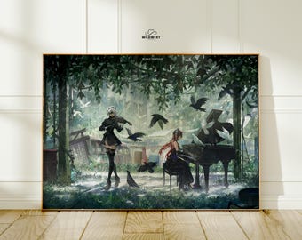 Nier Automata Game Poster | Video Game Art Print | Wall Decor
