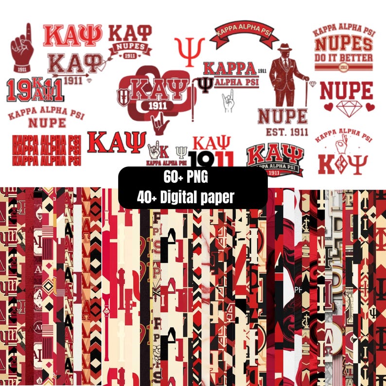 Sorority Digital Paper and Clipart Bundle Fraternity Colors Seamless ...