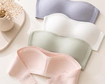 Seamless Strapless Bandeau Bra: Invisible, Wireless, Comfortable Support