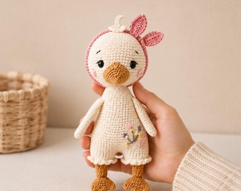 Ente Amigurumi Häkelanleitung PDF | Niedliche Enten Plüsch-Häkelanleitung | Einfaches Muster für gefüllte Tiere | Baby-Dusche-Geschenk | Digitaler Download