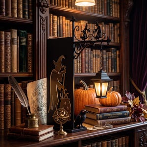 Gothic Book Nook Lantern Light Mini Library Lamp Shelf Decor Reading Light Fantasy Bookcase Decoration Halloween Home Gift