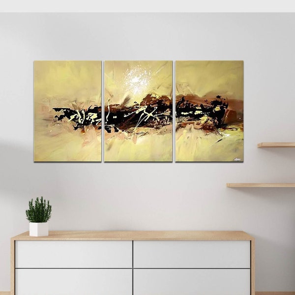 Large Abstract Painting Neutral Etsy