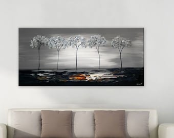 Abstract Landscape Giclee Print: Silver Trees Fine Art by Osnat
