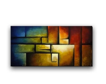 Colorful Painting modern Abstract Art on Canvas original living room wall art - MADE TO ORDER