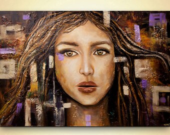 Red Rose Painting Acrylic Red Flower Painting FRAMED