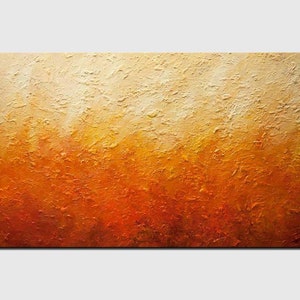 original textured orange yellow abstract painting on canvas, modern simple painting for your office and home decor - CUSTOM ART