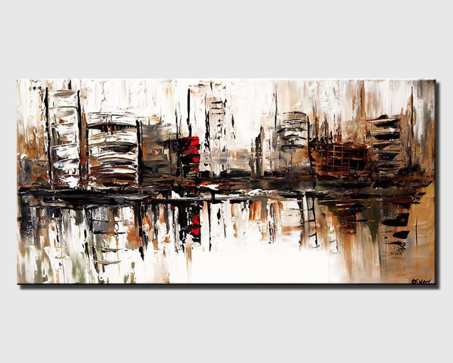 Large Abstract Art City Abstract Painting Original Abstract Etsy