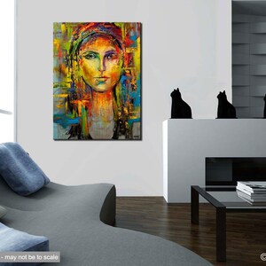 Colorful Pop Art Woman Face Giclee Print: Textured Street Art by Osnat image 4
