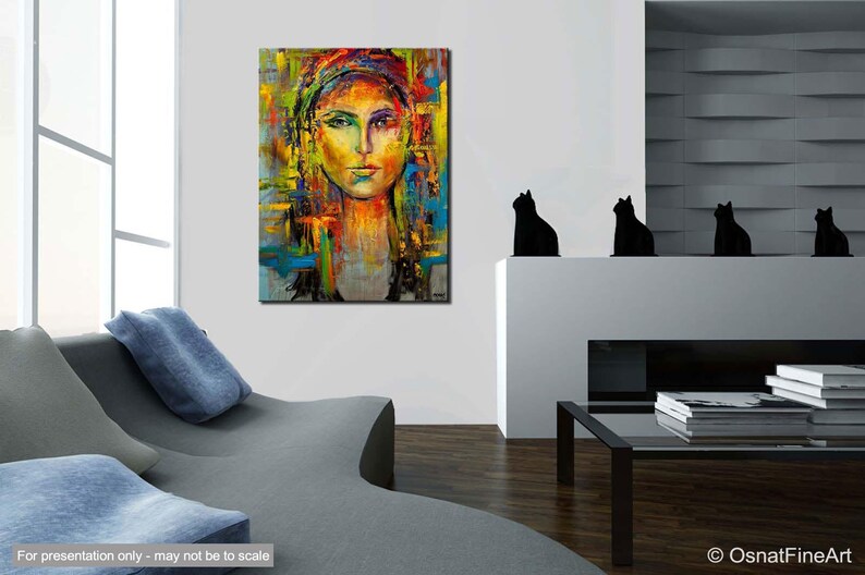 Colorful Pop Art Woman Face Giclee Print: Textured Street Art by Osnat image 4
