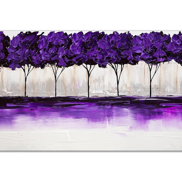 Purple Tree Painting Etsy
