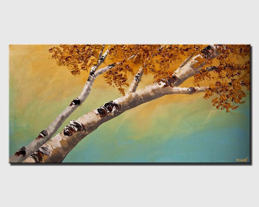 Birch Trees Abstract Print Abstract Painting Wall Art PRINT Etsy