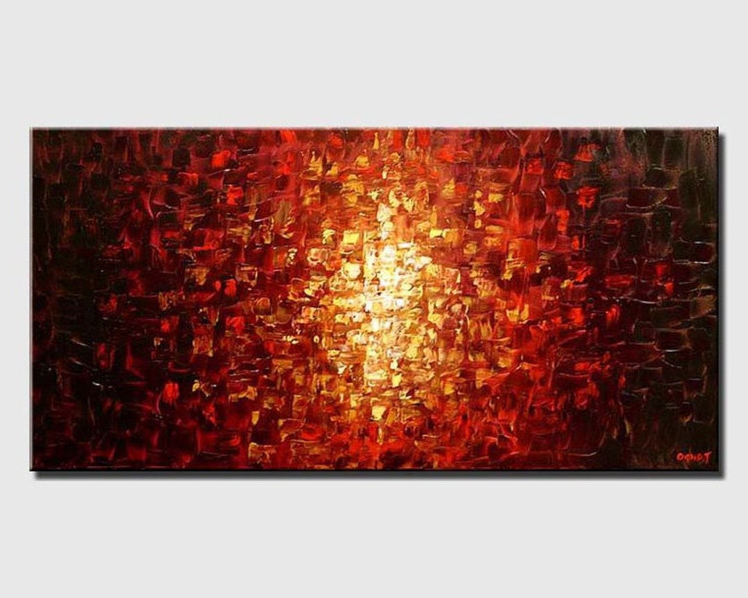 Red Abstract Painting: Textured Modern Art on Canvas - Custom - Etsy