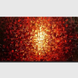 Red Abstract Painting Original textured modern wall Art on Canvas, minimalist painting home decor  - CUSTOM ART