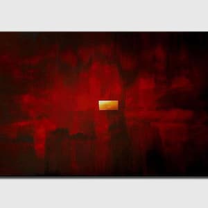 red simple abstract painting on canvas, original modern wall art by Osnat CUSTOM ART