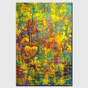 colorful abstract wall art textured painting on canvas, original acrylic oil  painting modern home decor  CUSTOM ART