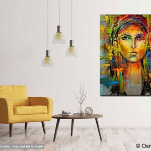 Colorful Pop Art Woman Face Giclee Print: Textured Street Art by Osnat image 6