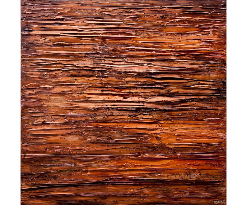 Rust Textured Abstract Painting: Modern Living Room Wall Art (40"x40") image 1